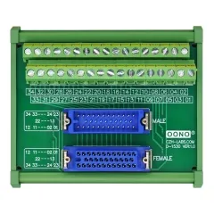 DIN Rail Mount MR34 Male-Female Breakout Board Terminal Block Interface Module, MR-34RMD2 MR-34RFD2