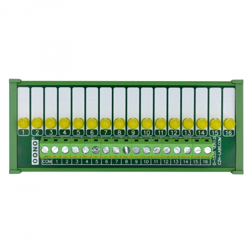 DIN Rail Mount 16 Yellow LED Indicator Light Module, Support 5-50VDC Common Positive and Negative