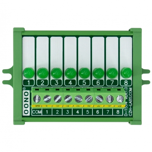 Screw Mount 8 Green LED Indicator Light Module, Support 5-50VDC Common Positive and Negative