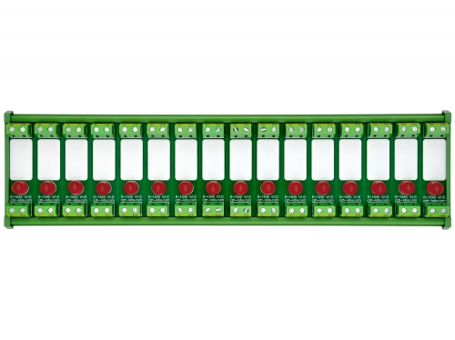 DIN Rail Mount AC 60-280V 16 Channel Red 10mm LED Indicator Light Module