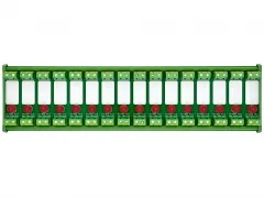 DIN Rail Mount AC/DC 5-32V 16 Channel Red 10mm LED Indicator Light Module