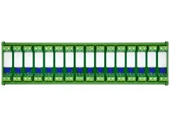 DIN Rail Mount AC/DC 5-32V 16 Channel Blue 10mm LED Indicator Light Module