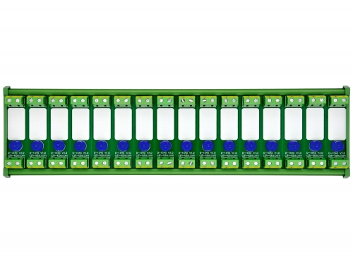 DIN Rail Mount DC 5-32V 16 Channel Blue 10mm LED Indicator Light Module