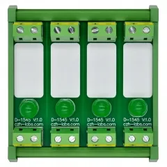 DIN Rail Mount AC/DC 5-32V 4 Channel Green 10mm LED Indicator Light Module