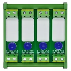 DIN Rail Mount AC/DC 5-32V 4 Channel Blue 10mm LED Indicator Light Module