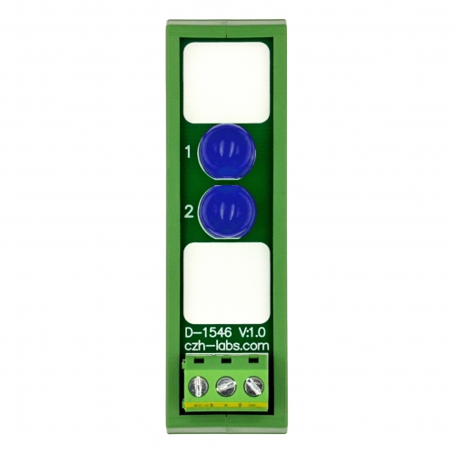 DIN Rail Mount DC 5-32V Common Positive 2 Blue 10mm LED Indicator Light Module