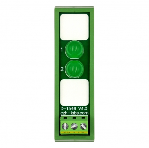 DIN Rail Mount DC 5-32V Common Positive 2 Green 10mm LED Indicator Light Module