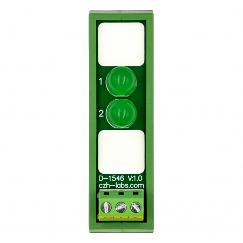DIN Rail Mount DC 5-32V Common Negative 2 Green 10mm LED Indicator Light Module