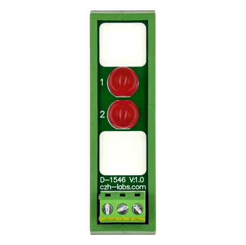 DIN Rail Mount DC 5-32V Common Negative 2 Red 10mm LED Indicator Light Module