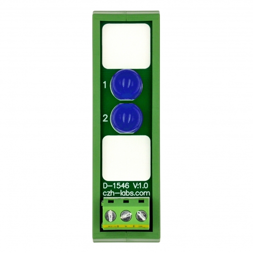 DIN Rail Mount DC 5-32V Common Negative 2 Blue 10mm LED Indicator Light Module