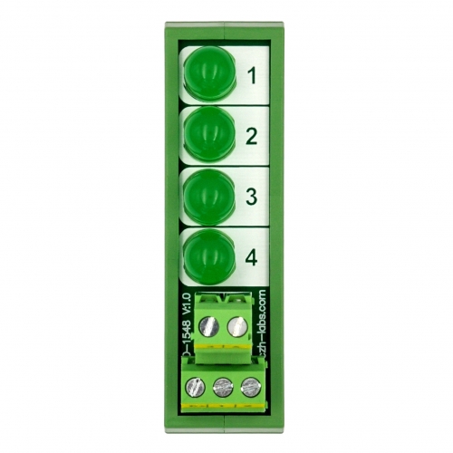 DIN Rail Mount DC 5-32V Common Positive 4 Green 10mm LED Indicator Light Module