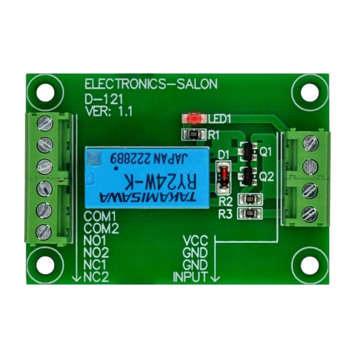 ELECTRONICS-SALON DPDT Signal Relay Module, 24Vdc, RY24W-K Relay. Has Assembled.