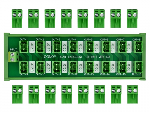 DIN Rail Mount 10A/300V 16x2 Pole Pluggable Screw Terminal Block Distribution Module