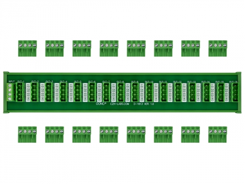 DIN Rail Mount 10A/300V 16x4 Pole Pluggable Screw Terminal Block Distribution Module