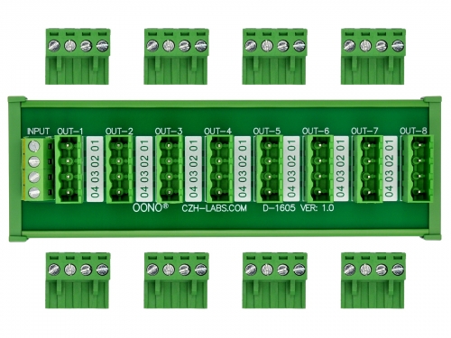 DIN Rail Mount 10A/300V 8x4 Pole Pluggable Screw Terminal Block Distribution Module