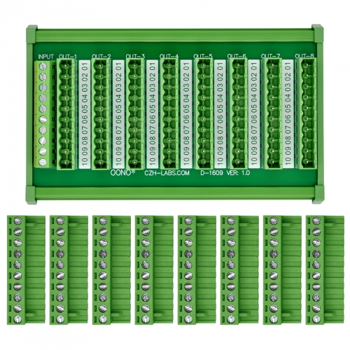 DIN Rail Mount 10A/300V 8x10 Pole Pluggable Screw Terminal Block Distribution Module