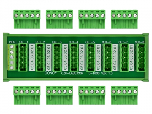 DIN Rail Mount 10A/300V 8x5 Pole Pluggable Screw Terminal Block Distribution Module