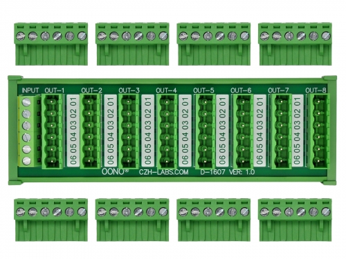 DIN Rail Mount 10A/300V 8x6 Pole Pluggable Screw Terminal Block Distribution Module