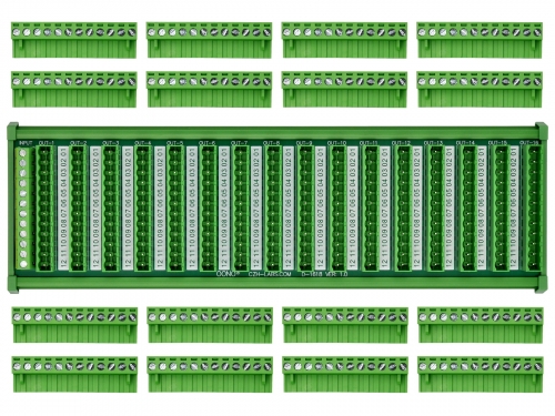 DIN Rail Mount 10A/300V 16x12 Pole Pluggable Screw Terminal Block Distribution Module