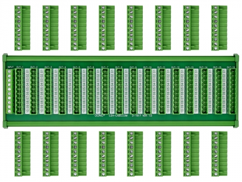 DIN Rail Mount 10A/300V 16x10 Pole Pluggable Screw Terminal Block Distribution Module