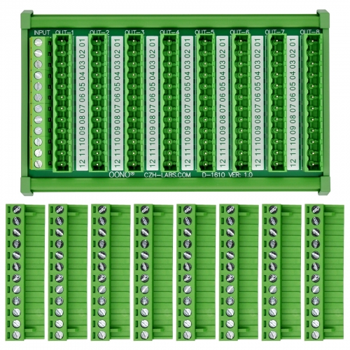 DIN Rail Mount 10A/300V 8x12 Pole Pluggable Screw Terminal Block Distribution Module