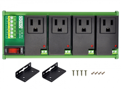 AC Power 4 Channel IoT Relay Outlet Module, DIN Rail or Screw Mounting