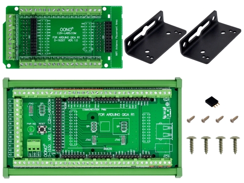 Terminal Block Adapter Module for Arduino GIGA R1 WiFi, DIN Rail or Screw Mount, GPIO Breakout Board, Full GPIO Version