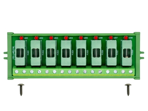 Screw Mount AC 24 - 250V 8 Channel Fuse Module, OONO D-1639AP