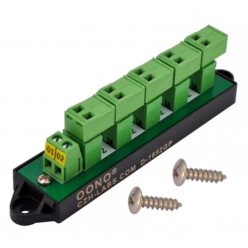 16Amp 300V 2x6 Position Pluggable Terminal Block Distribution Module. OONO D-1652GP