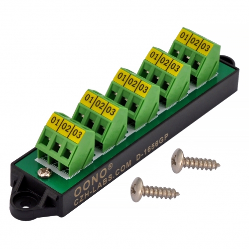 16Amp 300V 3x5 Position Terminal Block Distribution Module. OONO D-1656GP