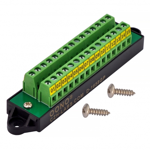 16Amp 300V 15x2 Position Terminal Block Distribution Module. OONO D-1658GP