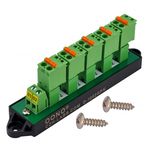 16Amp 300V 2x6 Position Pluggable Screwless Terminal Block Distribution Module. OONO D-1652GPN