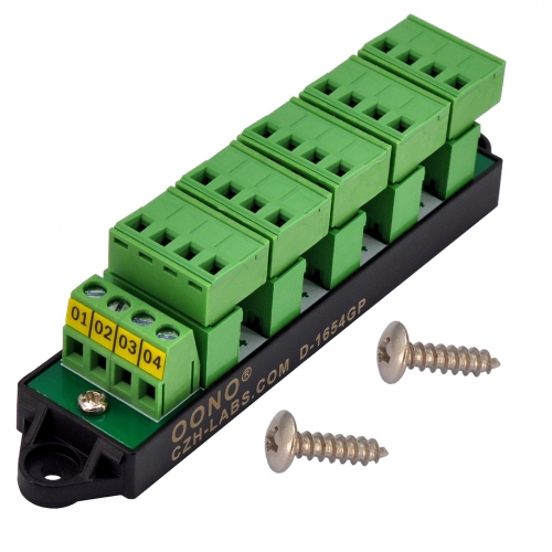 16Amp 300V 4x6 Position Pluggable Terminal Block Distribution Module. OONO D-1654GP