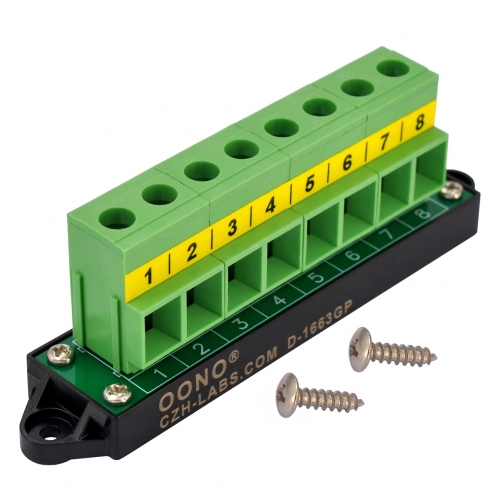 52Amp 600V 1x8 Position Terminal Block Distribution Module. OONO D-1663GP