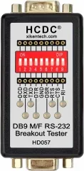 HCDC RS232 Breakout Tester LED Monitor, DB9 Male to Female Breakout Module, HD057