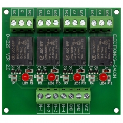 ELECTRONICS-SALON 4 SPDT 10Amp Power Relay Module, DC 24V Version.