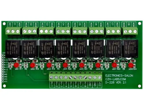 ELECTRONICS-SALON 8 Channel 10Amp SPDT Power Relay Module Board (Operating Voltage: DC 24V)