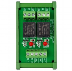 ELECTRONICS-SALON DIN Rail Mount 2 SPDT 10Amp Power Relay Interface Module, DC 12V Version.