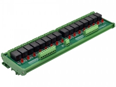 ELECTRONICS-SALON DIN Rail Mount 16 SPDT 10Amp Power Relay Interface Module, DC 24V Version.