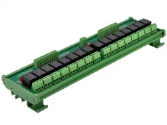 ELECTRONICS-SALON DIN Rail Mount 16 SPDT 10Amp Power Relay Interface Module, DC 12V Version.