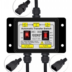 Manual and Automatic Transfer Switch, AC120V 15A IEC320 C14 C13, ATS Auto Transfer Switch