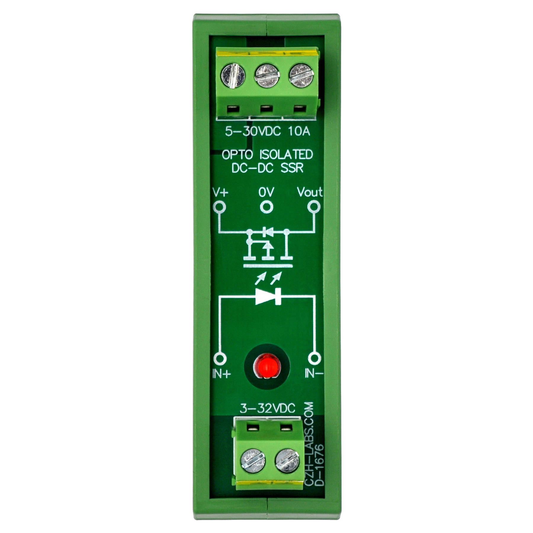 DC-DC 10Amp Isolated SSR Module, DIN Rail Mount Solid State Relay, Fast Turn-on/off