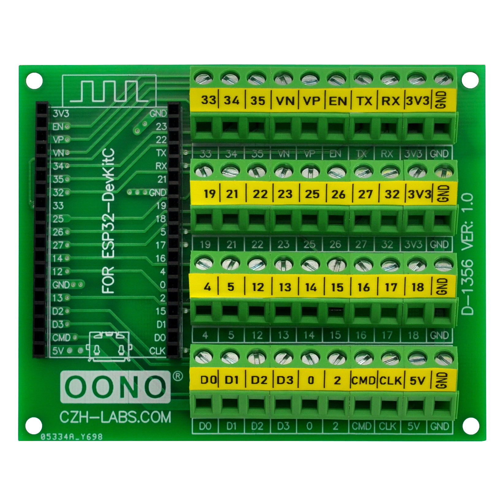 Screw Terminal Block Breakout Module Board for ESP32-DevKitC