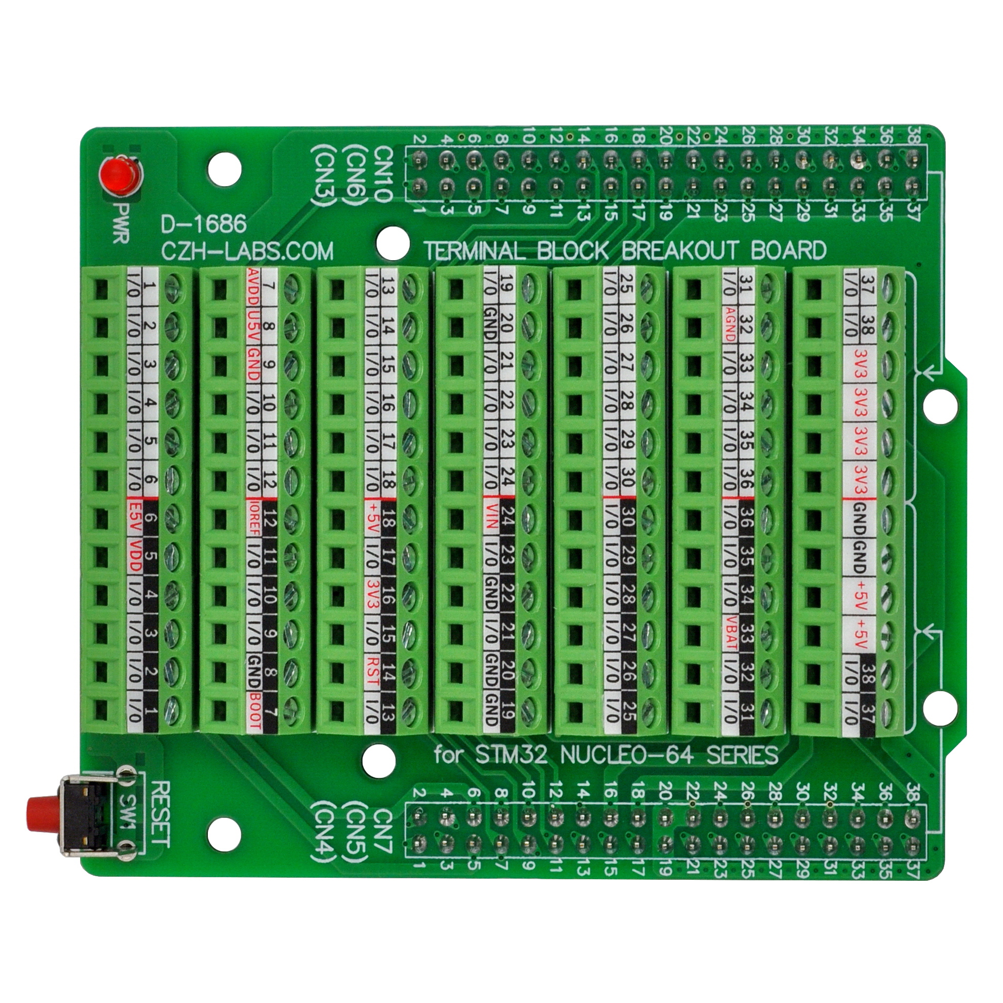 Top-mount Screw Terminal Block Breakout Board Module for STM32 Nucleo-64