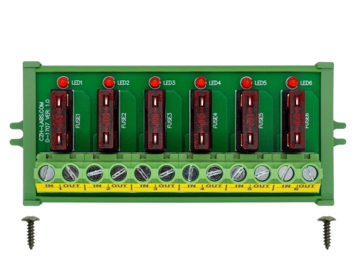 Screw Mount DC 5 - 32V 6 Channel ATO Fuse Module, CZH-LABS D-1707P/32V