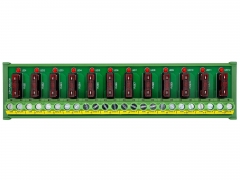 DIN Rail Mount DC 5 - 58V 12 Channel ATO Fuse Module, CZH-LABS D-1707T/58V