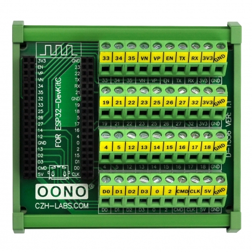 DIN Rail Mount Screw Terminal Block Breakout Module Board for ESP32-DevKitC