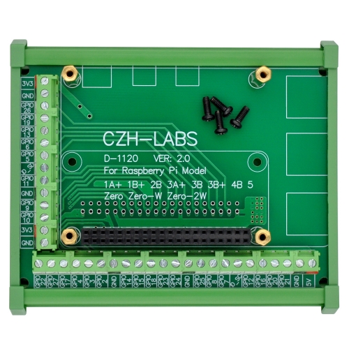DIN Rail Mount Screw Terminal Block Adapter Module for Raspberry Pi 5 4B 3B+ 3B 3A+ 2B 1B+ 1A+ ZERO-W ZERO-2W