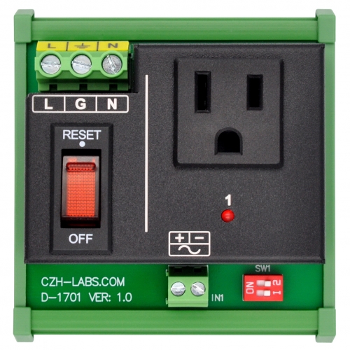 AC Power 1 Channel IoT Relay Outlet Module, DIN Rail or Screw Mounting, Support Normally-OFF Normally-ON Always-OFF Always-ON