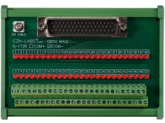 Male DB50 Interface Module, COM- with LEDs For Circuit Indication, DIN 41652/IEC60807 D-SUB Breakout Board Module, DIN Rail Mount